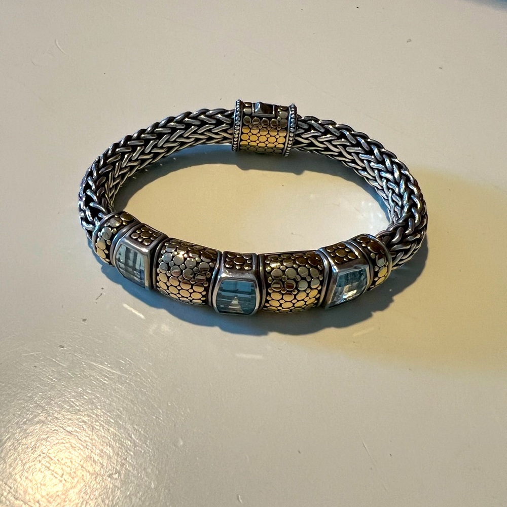 Authentic John Hardy women’s stainless steel and gold bracelet